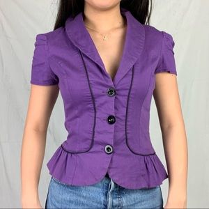 chocolate italy small purple black contrast blouse